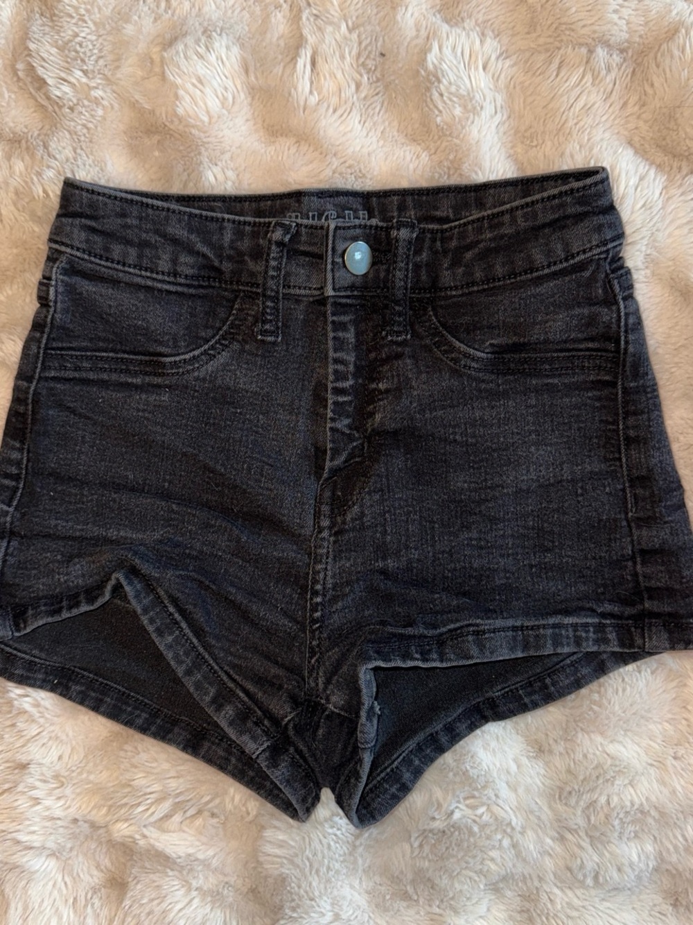 wild fable Black High-Waist Denim Shorts